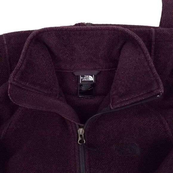 NORTH FACE Burgundy Polartec Fleece Zip Sweater Teddy Jacket Small Gorpcore - Picture 3 of 9